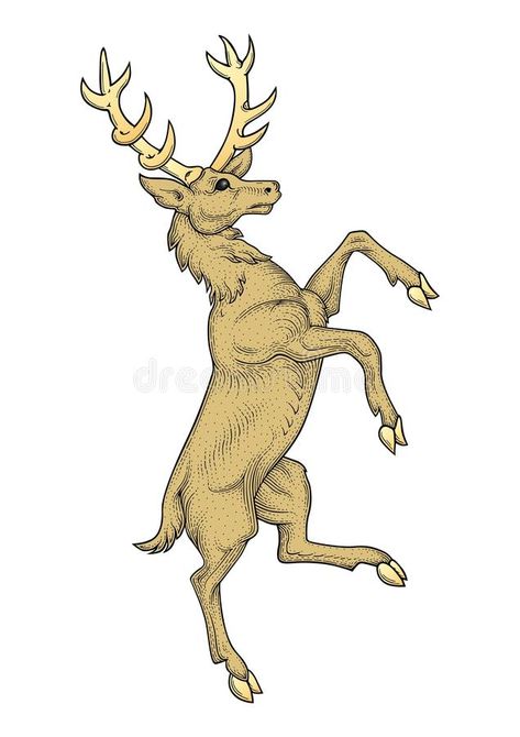 Stag Illustration, Roman Armour, Family Crest Symbols, White Aesthetic Photography, Stag Tattoo, Medieval Tattoo, Medieval Artwork, Allen Solly, Deer Tattoo