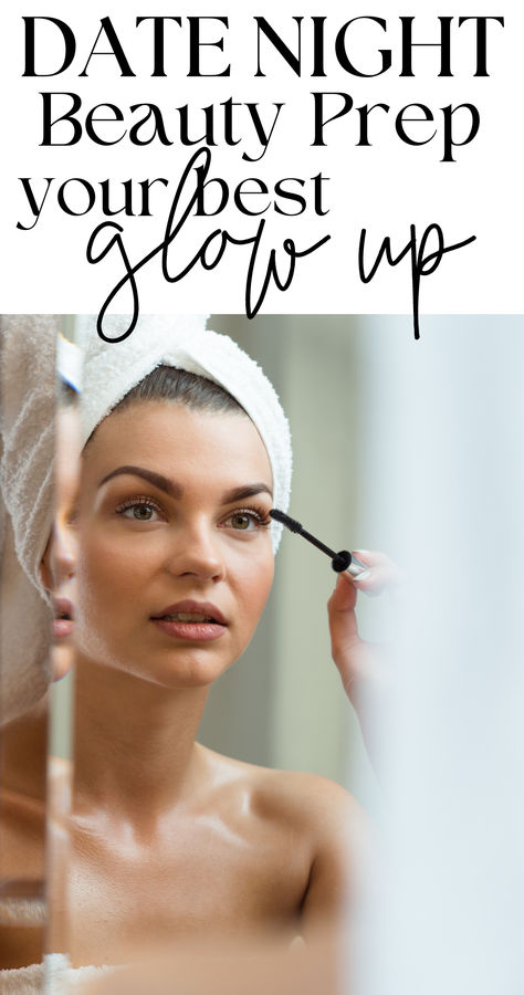 How to get a glow up with this date night beauty routine. You'll get all the insider tips and product recs to achieve an insanely gorgeous date night look he won't be able to take his eyes off of. Casual Date Night Makeup, Date Night Beauty, Glowing Body Skin, Diy Haircare, Night Beauty Routine, Date Night Hair, Date Night Makeup, Natural Glowing Skin, Natural Face Skin Care