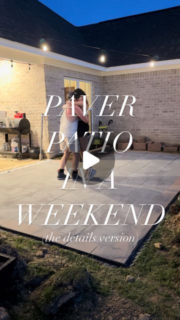 Paver Patio Ideas Square, 2x2 Concrete Paver Patio, Diy Patio Cement Pavers, Concrete Pavers Fire Pit, Easy Backyard Paver Ideas, Easy Diy Patio Pavers, Back Porch Paver Ideas, Paver Base Panels, Small Patio Diy Ideas