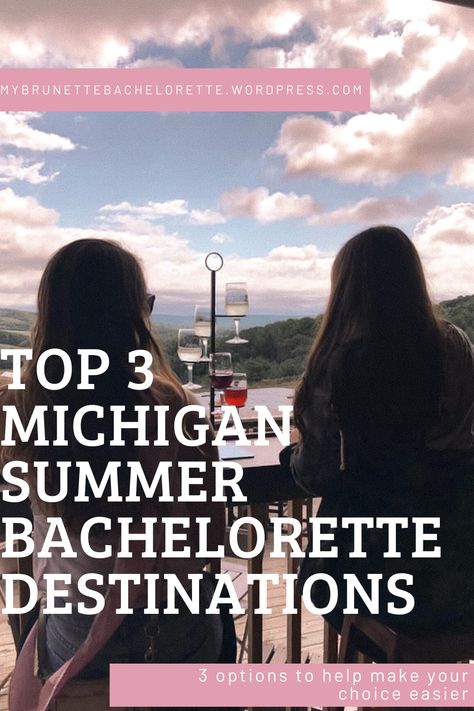 There are many different places to host a bachelorette weekend in Michigan – below are some of my favorites. How does one possibly choose? This article goes through the pros and cons of three locations in Michigan. Those locations being Petoskey, Traverse City, and Detroit.  Repin or Comment to help other Brides or MOH plan their bachelorette weekend!  #michiganbachelorette #bachelorette #bacheloretteparty #bridetobe #bride #bachelorparty #bacheloretteweekend #summerbachelorette #party #planning Detroit Bachelorette Party, Midwest Bachelorette Party, Bachelorette Party Michigan, Saugatuck Michigan Bachelorette Party, South Haven Michigan Bachelorette Party, New Buffalo Michigan Bachelorette Party, Midwest Bachelorette Party Destinations, Traverse City Bachelorette Party Ideas, Michigan Bachelorette Party Ideas