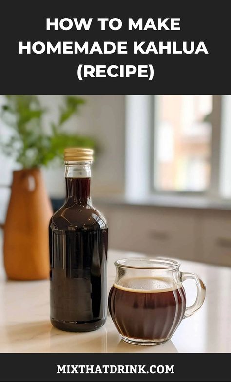 Create delicious homemade liqueurs for a rewarding experience! Give this DIY Kahlua recipe a try - it's simple to make and easily customizable to suit your taste preferences. Start your crafting journey today! Home Made Kaluha Recipes, Homemade Kaluha Recipes Vodka, Diy Kaluha Recipes, Diy Kahlua Recipe, Homemade Kahlua With Rum, Homemade Kahlua Recipe With Everclear, Homemade Kahlua Recipe With Vodka, Home Made Kahlua Recipes, Homemade Kaluah