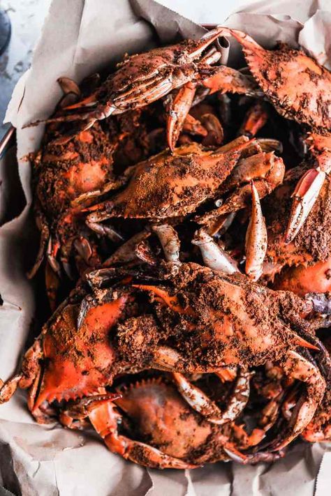 Maryland Crab Feast (Steamed Blue Crabs) | Sweet Tea + Thyme Blue Crab Recipes, Lobster Pasta Recipe, Mac And Cheese Recipe Soul Food, Steamed Crabs, Crab Feast, Juneteenth Celebration, Maryland Blue Crab, Maryland Crabs, Blue Crabs