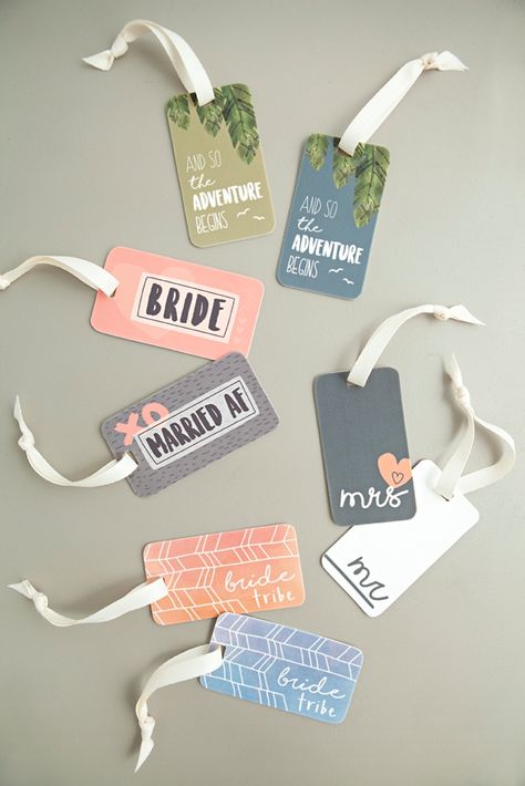 Learn how to make your own luggage tags using shrinky dink film! Shrinky Dink Templates, Diy Luggage Tags, Wedding Luggage Tags, Luggage Tags Printable, Wedding Luggage, Luggage Tags Diy, Luggage Tags Wedding, Diy Bridesmaid Gifts, Travel Party Theme