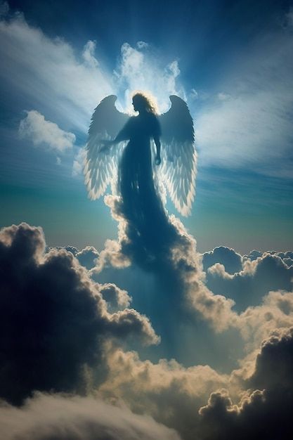 Foto Ángel en el cielo de las nubes. ia ... | Premium Photo #Freepik #photo #alas-blancas #alas-angel #angelical #mujer-rezando Angel Flying, Spiritual Photos, Real Angels, Heaven Art, Religious Pictures, Angel Images, Angel Warrior, Cloud Drawing, Jesus Christ Images