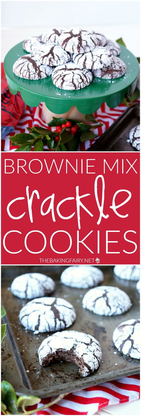 Brownie Mix Crackle Cookies are SO easy to make and the perfect addition to your holiday cookie trays! Sponsored by Dunkin' Donuts. #DunkinAtHome #BakerySeries #ad Baking Cookies Quotes, Cookies Quotes, Simple Holiday Cookie Recipes, Easy Holiday Cookies, Crackle Cookies, Cookies Packaging, Chocolate Festival, Holiday Sweets, Holiday Cookie Exchange