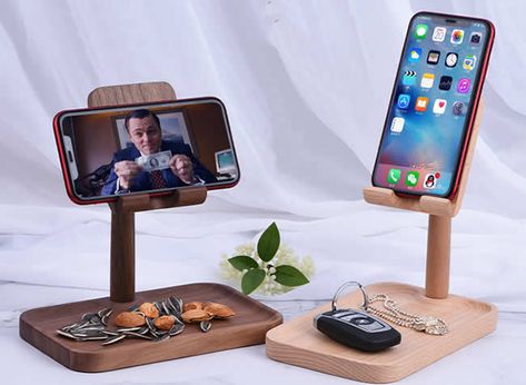 How To Make A Phone Stand, Support Telephone Diy, Cell Phone Holder Diy, Leather Phone Stand, Diy Phone Stand, Wooden Phone Holder, Wood Phone Holder, Wood Phone Stand, Wooden Mobile