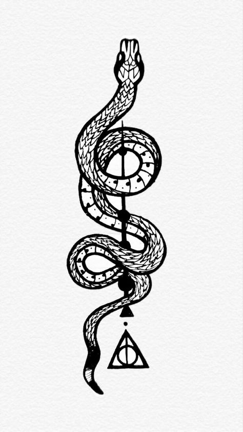 Harry potter tattoo Slitheryn Tattoo Ideas, Voldemort Snake Tattoo, Slytherin Tattoo Design, Snake Harry Potter Tattoo, Nagini Tattoo Harry Potter, Subtle Slytherin Tattoo, Slytherin Aesthetic Drawing, Back Tattoo Harry Potter, Harry Potter Tattoos Draco Malfoy