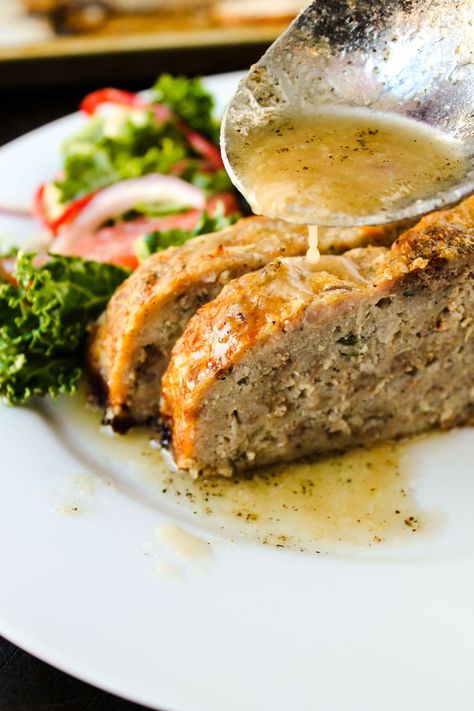 1770 House Meatloaf with Garlic Sauce 1770 House Meatloaf, Ina Garten Meatloaf Recipe, Meatloaf Sauce, Delicious Meatloaf, The Food Charlatan, Ina Garten Recipes, Best Meatloaf, Food Charlatan, Cozy Meals