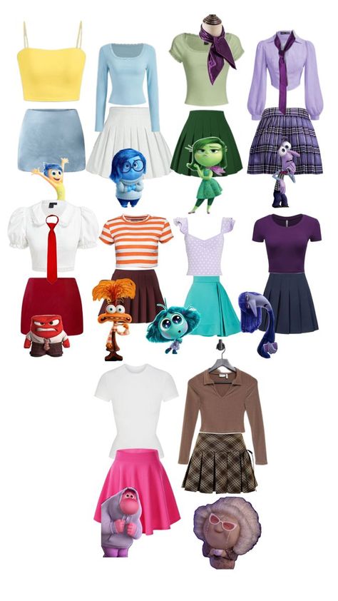 Work Group Halloween Costumes, Fun Halloween Outfits, Inside Out Costume, Cute Group Halloween Costumes, Matching Halloween Costumes, Classy Halloween Costumes, Disney Themed Outfits, Bff Halloween Costumes, Trio Halloween Costumes