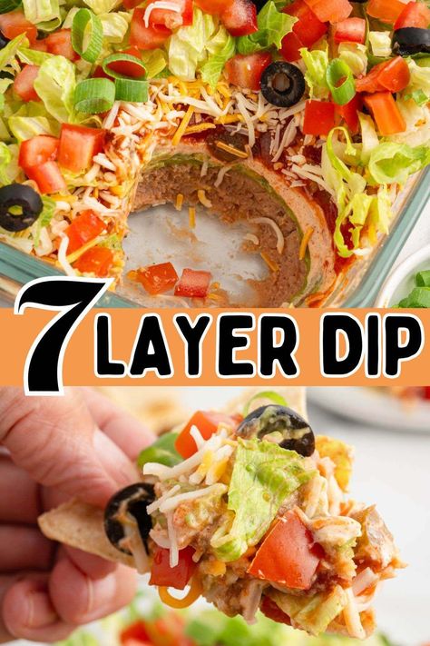 Layered Bean Dip Recipe, Mexican Bean Dip, Layer Dip Recipe, 7 Layer Bean Dip, Mexican Dip Recipes, 7 Layer Taco Dip, 7 Layer Dip Recipe, Refried Bean Dip, Mexican Layer Dip