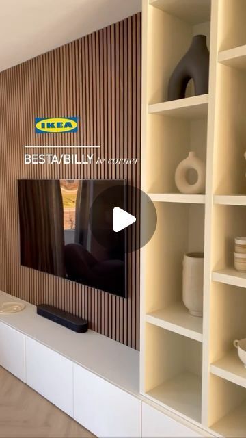 Ikea Tv Unit Besta, Besta Billy Combination Tv, Diy Ikea Tv Unit, Ikea Tv Stand Diy, Billy Tv Wall, Entertainment Center Ikea Hack, Ikea Tv Unit Hack, Ikea Besta Tv Unit Hack, Besta Billy Combination