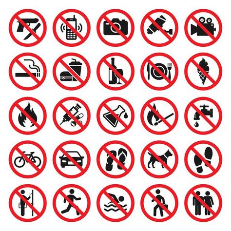 Prohibition Signs, Vinyl Sticker Design, Banksy Graffiti, People Icon, Stop Sign, Web Icons, Business Icon, Logo Restaurant, Icon Set Vector