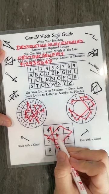 Witchcraft Numbers, How To Sigil, How To Draw A Sigil, Talismans Vs Sigils Witchcraft, How To Write A Sigil, Sigil Making Chart, Hex Test With Matches, Talismans Vs Sigils, How To Make Sigils Witchcraft