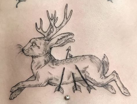 Rabbit Engraving, Jackalope Tattoo, River Tattoo, Bunny Tattoo, Rabbit Tattoo, Engraving Tattoo, Gothenburg Sweden, East River, Gothenburg