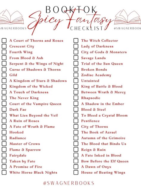 Dark Romance Book Checklist, Spicy Holiday Books, Tbr List Ideas, Booktok Book Checklist, Book Tbr Template, Book Genres List, Book Checklist Reading, Romantasy Books To Read, Booktok Checklist