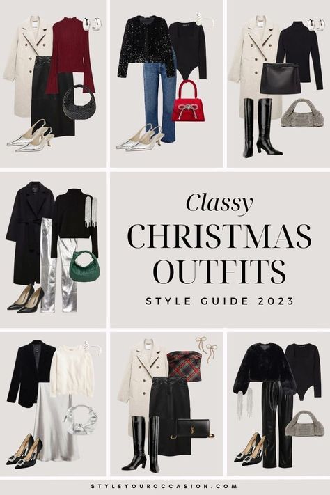 In need of the perfect classy Christmas outfit ideas? Explore our selection of 16+ chic and stylish holiday outfits, ideal for your office Christmas party, NYE party, and beyond! Click through for the entire list of classy and cute holiday party outfits.