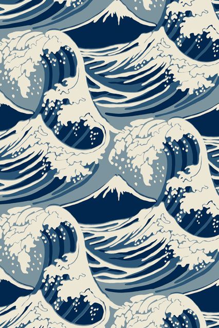 Poster Grafico, Wave Wallpaper, L Wallpaper, The Great Wave, Japanese Waves, Waves Wallpaper, Wallpaper Tumblr, Art Japonais, Japanese Patterns