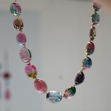 Bi-colour tourmaline necklace with diamonds | Irene Neuwirth | The Jewellery Editor