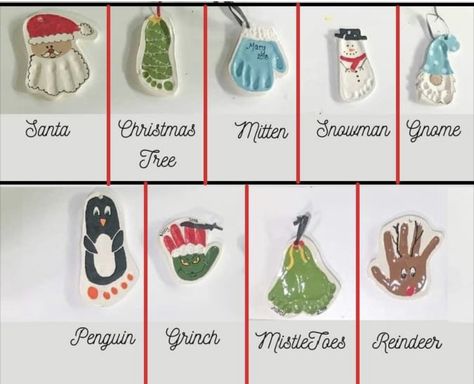 Christmas Clay Ornaments Preschool, Christmas Handprint Salt Dough Ornaments, Salt Dough Ornament Hand Print, Saltdough Diy Ideas, Clay Handprint Ornaments Diy, How To Make Handprint Ornaments, Hand Print Snowman Ornaments, Christmas Ornaments Homemade Kids Handprint, Clay Handprint Christmas