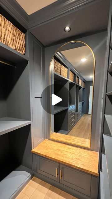 Taylor + Cody Vlaun on Instagram: "Primary Closet | Complete Project Build . Recap of our first and favorite DIY of 2023! . . . #AchievableHome #DIY #BetterHalfBuilds #Renovation #Project #BuilderGrade #Flip #DoItYourself #NewBuild #Upgrade #Closet" Closet Designs Big, Bedroom And Closet Design, Bedroom Decor With Closet, Walking Closet Bedroom, Closet Designs Bedroom, Cupboard Room Ideas, Custom Shelving Closet, Vanity Closet Ideas Walk In, Safe In Closet Hidden