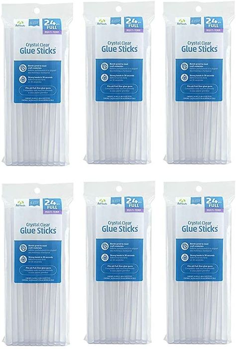 Ad-Tech W220-11ZIP24-CASE Hot Glue Sticks, 144 pcs or 6 bags, Full Size, Clear #craftsupplies Book Binding Glue, Hot Glue Sticks, Clear Glue, Pin Up Outfits, Paper Lace, Plastic Wood, Cute School Supplies, Glue Sticks, Lace Ribbon