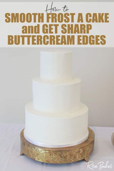 Here is my #video showing you my exact process for how to get #super #smooth #buttercream #frosting with sharp edges! One of the most important #skills a #cakedecorator can master is how to smooth frost a cake and get those clean, #sharpedges. #smoothfrost Smooth Buttercream Frosting, Frost A Cake, Wedding Cake Frosting, Smooth Buttercream, Birthday Cake Tutorial, Fondant Smoother, Smooth Icing, Best Buttercream, Flat Cakes