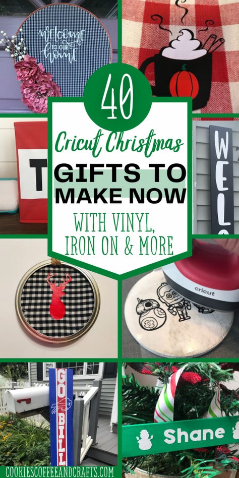 Christmas Gifts From Cricut, Christmas Gifts With The Cricut, Christmas Gifts Cricut Diy, Easy Diy Cricut Christmas Gifts, Cricut Projects On Canvas, Christmas Crafts For Adults Cricut, Htv Christmas Gifts, Holiday Cricut Ideas, Family Cricut Gifts