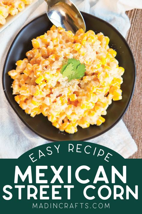 Slow Cooker Mexican Street Corn Casserole, Crock Pot Mexican Corn, Cheesecake Factory Street Corn Recipe, Elote Corn Recipe Crock Pot, Mexican Side Dishes Crock Pot, Mexican Corn In Crockpot, Street Corn Crockpot Recipe, Mexican Street Corn Slow Cooker, Mexican Street Corn From Frozen Corn