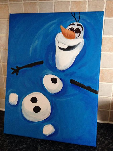 Easy Thing To Paint On Canvases, Kindergarten Christmas, Noelle Silva, Disney Canvas Art, Disney Canvas, Disney Paintings, Christmas Paintings On Canvas, Easy Canvas, Simple Canvas Paintings