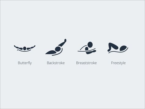 Swim Stroke Icons by Megan Raddatz Swim Strokes, Swim Logo, Swimming Tattoo, Swimming Posters, Swimming Strokes, Swim Coach, Swim Life, Swimming Quotes, Competitive Swimming