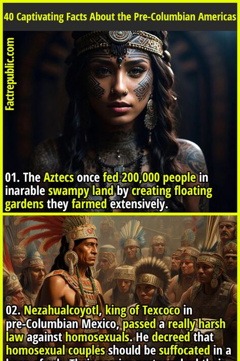 Before Columbus: 40 Captivating Historical Facts About the Pre-Columbian Americas - Fact Republic Elizabeth Core, Aztec History, Floating Gardens, Mayan History, Mayan People, Ancient Discoveries, Spanish Heritage, The Aztecs, Fact Republic