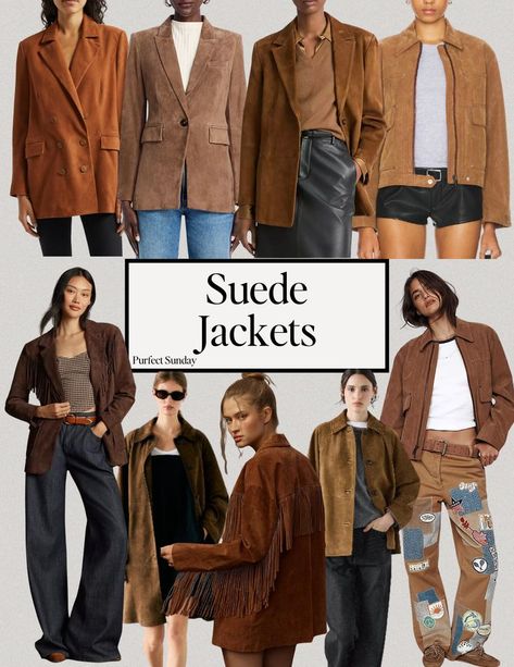 I searched the internet for the seasons best suede jackets so you don't have to! ... Suede jacket outfit, suede blazer, suede trench coat, suede jackets for women, suede jacket outfit 2024, suede jacket street style, suede jacket aesthetic, suede jacket fall 2024, suede jacket 2024, suede jacket outfit fall, suede blazer outfit, suede blazer outfit women, suede blazer women. Suede Jacket Street Style, Camel Suede Jacket Outfits, Suede Jacket Outfit 2024, Beige Suede Jacket Outfit, Suede Blazer Outfit Women, Oversized Moto Jacket Outfit, Suede Trench Coat Outfits, Suede Coat Outfit, Tan Suede Jacket Outfit