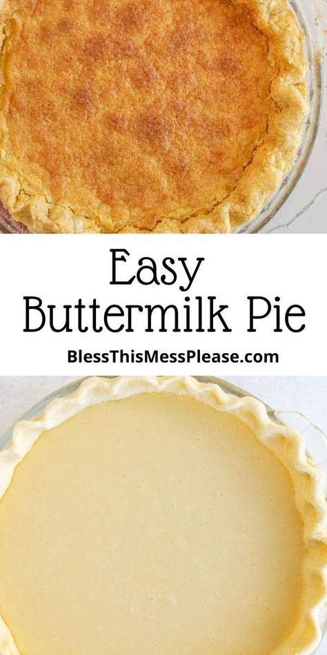 Easy Buttermilk Pie, Buttermilk Pie Recipe, Cooking Sweets, Buttermilk Pie, Fried Pies, Buttermilk Recipes, Perfect Pies, Sweet Pie, Delicious Pies