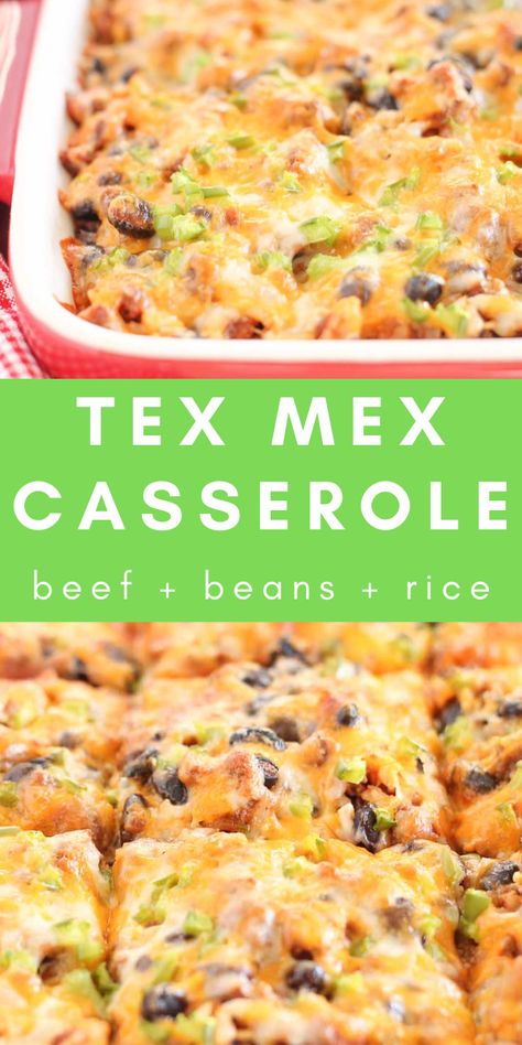 tex mex casserole in a dish. Casserole With Beef, Ground Beef And Beans, Mexican Beef Casserole, Tex Mex Casserole, Beef And Beans, Casserole With Ground Beef, Baked Dish, Easy Mexican Casserole, Mexican Casserole Recipe