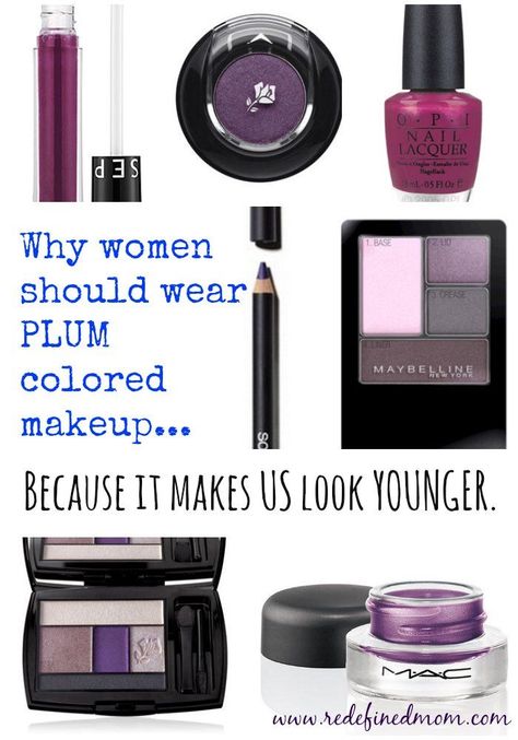 Can Women Over 35 Wear Colored Eyeliner? The answer is not only YES, but YES and they should wear PLUM as often as they can because it makes us look younger | RedefinedMom.com Eyeliner Brown Eyes, Plum Eyeliner, Grey Hair And Makeup, Plum Eyeshadow, Face Care Tips, Maybelline Makeup, Brown Eyeliner, Do It Now, Colored Eyeliner