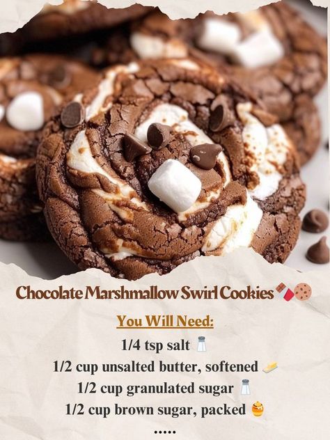 Grandma’s Easy Recipes | Chocolate Marshmallow Swirl Cookies 🍫🍪 | Facebook Marshmallow Filled Cookies, Chocolate Marshmallow Swirl Cookies, Swirl Cookies, Chocolate Marshmallow Cookies, Chocolate Recipes Easy, Marshmallow Cookies, Chocolate Marshmallow, Recipes Chocolate, Filled Cookies