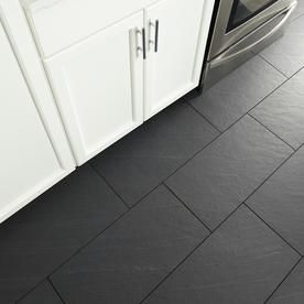 Slate Floor Tile, Dark Tile Floors, Black Slate Floor, Black Bathroom Floor, Slate Bathroom, Slate Floor, Slate Tile Floor, Black Floor Tiles, Rectangle Tiles