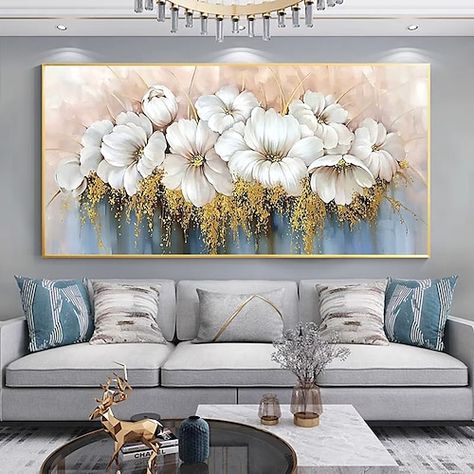 Oil Paintings On Canvas, Modern Pictures, Paintings On Canvas, Botanical Painting, Oil Painting Flowers, Home Pictures, Online Painting, Floral Botanical, Abstract Flowers