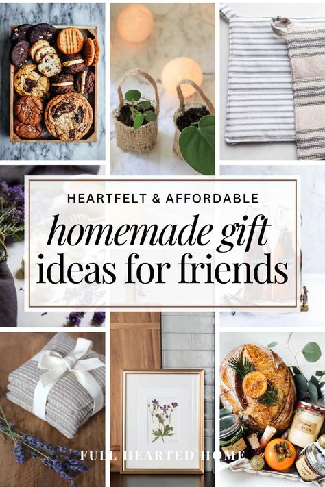 Homemade Gift Ideas for Friends (Homebody Inspired) - Full Hearted Home Homemade Homestead Gifts, New Year Gift Ideas For Friends, Homemade Gift Ideas For Friends, Thoughtful Gifts For Best Friends, Diy Gifts For Grandparents, Homemade Xmas Gifts, Homemade Gifts For Friends, Homemade Gift Baskets, Homemade Gift Ideas