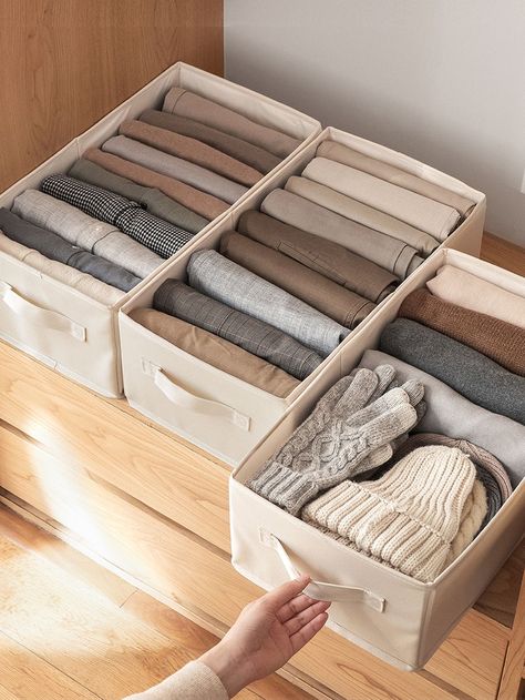 Closet Organisation, Pant Storage, Folded Clothes, Bed Platform, Clothes Storage Boxes, House Organisation, Wardrobe Organisation, Home Organisation, Storage Hacks