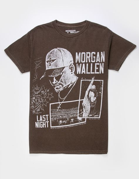 Morgan Wallen Last Night Tee. Large Graphic Screened On Front. Garment Dyed For Distressed Look. Crew Neck. Short Sleeve. 100% Cotton. Machine Wash. Imported. Morgan Wallen Sweater, Country Music Merch, Cool Tees Graphics, Morgan Wallen Merch, Morgan Wallen Jersey, Morgan Wallen T Shirt, Morgan Wallen Shirts, Morgan Wallen Last Night, Wallen Shirt