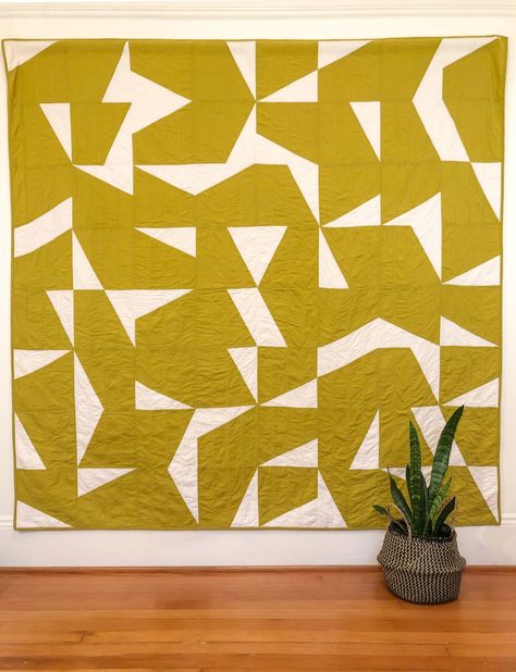 Solids Quilt, Modern Geometric Quilt, Organic Quilt, Handmade Quilts For Sale, Two Color Quilts, Light Quilt, Abstract Quilt, Hanging Quilts, Geometric Quilt