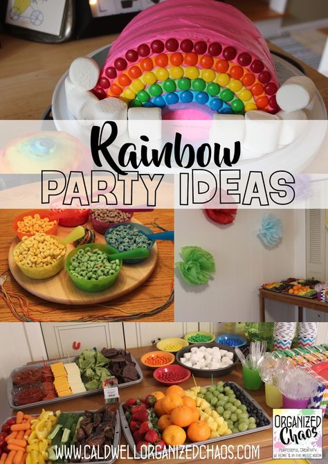 Colors Themed Birthday Party, Rainbow Foods Party, Rainbow Food Board, Rainbow Themed Food, Rainbow Party Food Ideas, Rainbow Party Activities, Rainbow Food Party, Rainbow Party Ideas For Adults, Rainbow Birthday Party Food