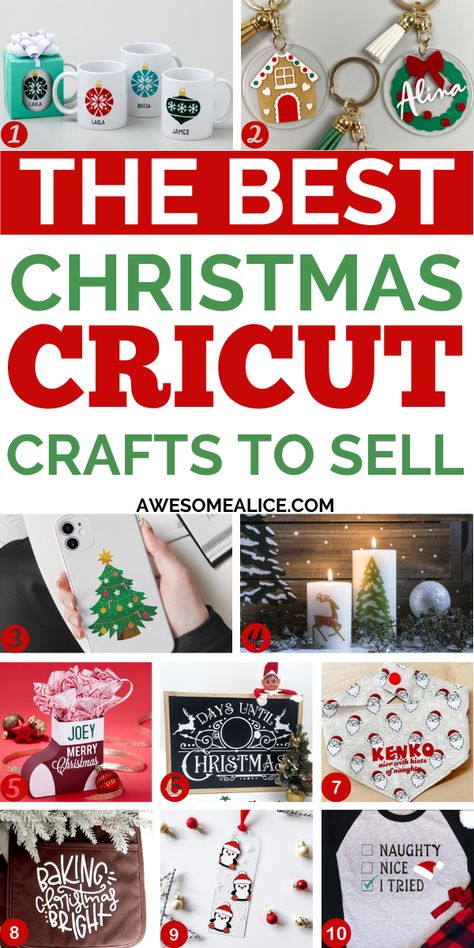 Discover 50 easy DIY Christmas Cricut crafts to sell for profit! From festive vinyl projects to handmade holiday decorations, these ideas are perfect for anyone looking to turn their crafting passion into a profitable venture. Start creating and selling your own Christmas Cricut crafts today! #ChristmasCricutCraftsToSell #VinylProjects #EasyDIY Easy Diy Cricut Christmas Gifts, Easy Christmas Crafts Cricut, Crafts With A Cricut, Diy Projects With Cricut, Garden Crafts To Sell, Cricuit Ideas For Christmas Gifts, Cricut Maker 3 Christmas Projects, Cricut Projects To Sell For Christmas, Diy Cricut Decor