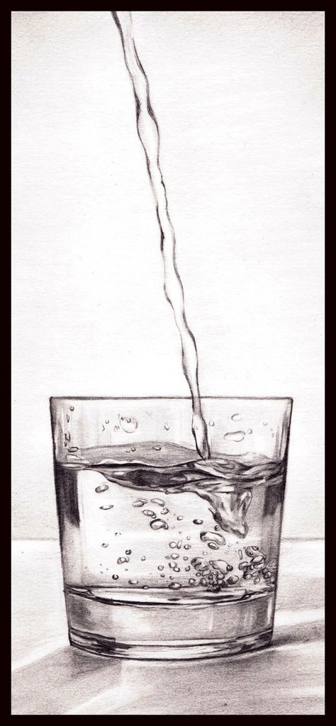 A Glass of Water by StarlightShimmers Transparent Objects, Pencil Shading, Drawing Faces, Pencil Drawings Easy, Digital Paintings, Art Pencil, Digital Painting Tutorials, Pencil Art Drawings, Reflective Surfaces