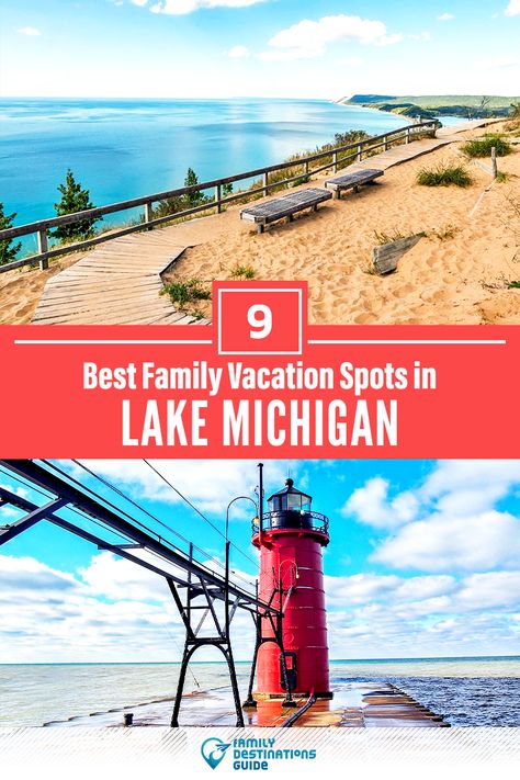 Need a little inspiration for a getaway to Lake Michigan with kids? Planning a family trip to Lake Michigan and want ideas for the top vacation spots and areas? We’re FamilyDestinationsGuide, and we’re here to help: Discover the best family vacations spots in Lake Michigan - so you get memories that last a lifetime! #lakemichigan #lakemichiganvacation #lakemichiganwithkids #lakemichiganfamilyvacation #familyvacation Michigan Family Vacation, Michigan Beach Vacations, Michigan Summer Vacation, Best Family Vacation Spots, Best Family Beaches, Michigan Road Trip, Best Places To Vacation, Lake Michigan Beaches, Michigan Vacations