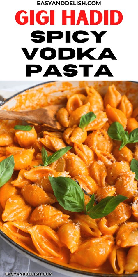 Viral Pasta, Gigi Hadid Pasta, Spicy Vodka Pasta, Hadid Pasta, Shrimp Pasta Recipes Easy, Vodka Pasta, Tiktok Viral, Cheesy Recipes, Easy Family Dinners