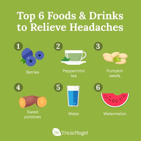 If you’ve ever suffered from a severe headache or migraine, you know you’ll try just about anything or some relief. But did you know that there are actually foods that help with headaches? Check out this graphic for some foods that will help relieve headaches and then make sure to read the article to learn how they work! https://drpingel.com/foods-that-help-with-headaches Food For Headaches, Help With Headaches, Foods For Migraines, Artery Cleanse, Migraine Diet, Migraine Help, Getting Rid Of Headaches, Natural Headache, Throbbing Headache