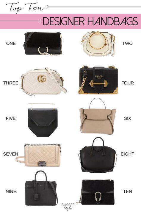 Top 10 Most Coveted Designer Handbags (And Dupes for Less!) Busbee Style, Top Designer Handbags, High End Handbags, Cheap Purses, Fall Handbags, Popular Handbags, Trending Handbag, Burberry Handbags, Purses Designer