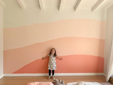 Toddler Accent Wall Girl, Toddler Girl Room Accent Wall, Girl Accent Wall Bedroom, Girl Room Color Palette, Girl Room Accent Wall, Paint Girls Room, Girls Accent Wall, Girls Room Accent Wall, Accent Wall Girls Bedroom